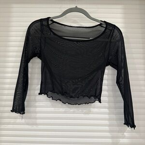 Long sleeve sheer black top